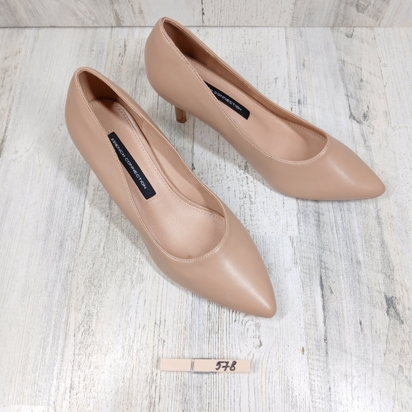 French Connection Kate Tan Cream Flex Pumps Pointed Toe Heels #578 - Picture 11 of 11